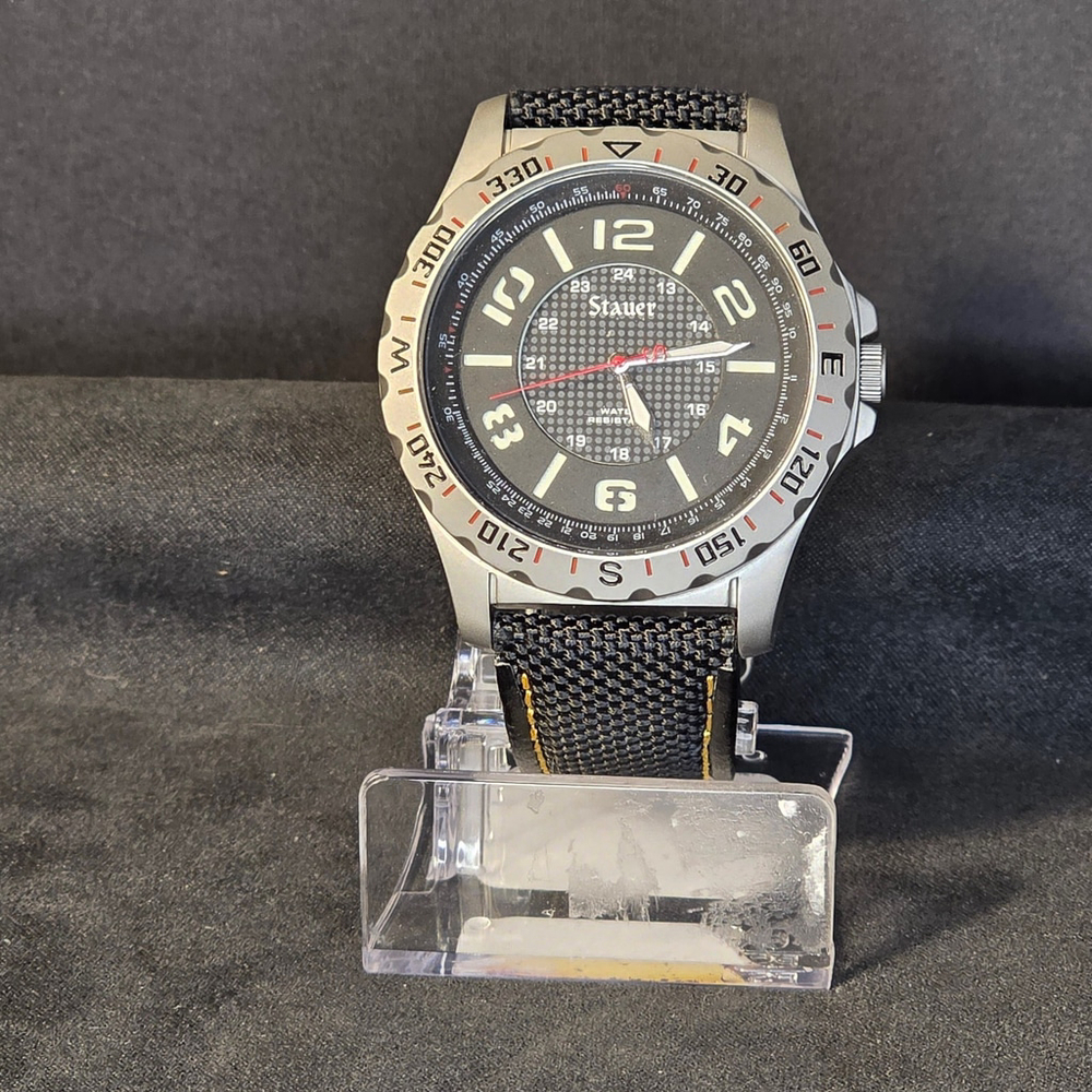 Vintage Stauer 24569 Tac-7 Men's Quartz Wristwatch‎ Japan Stainless Steel
